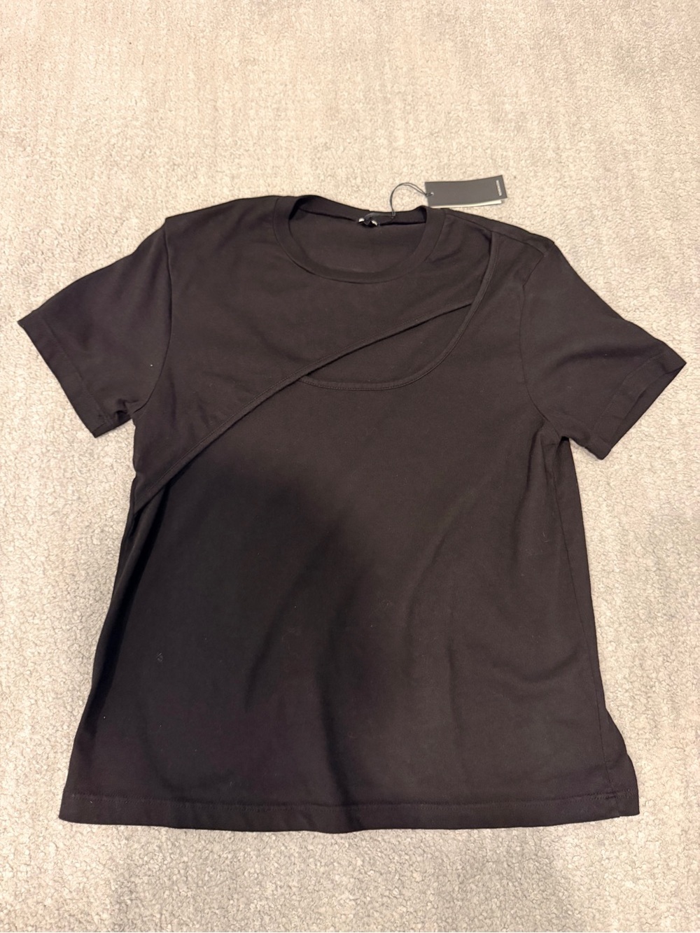 Monrow Black Short Sleeve Layered Tee